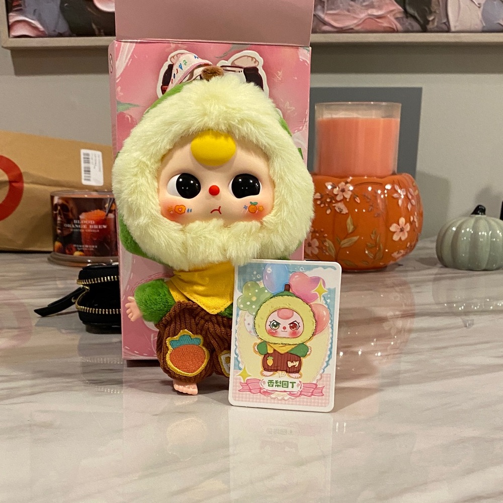 Cute Plush Doll with Card - Yellow and Brown